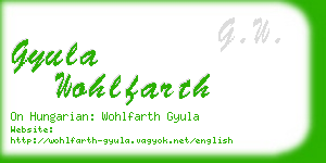 gyula wohlfarth business card